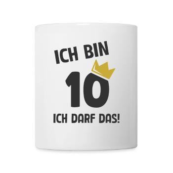 10. Geburtstag ich bin 10 Jahre ich darf das - Tasse - Weiß - Vorne