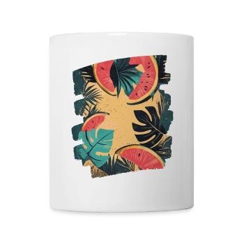 Sommer Wassermelone und Palmen - Tasse - Weiß - Vorne