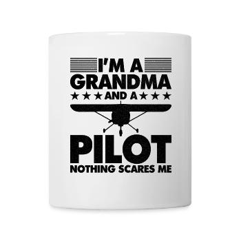 I'm a grandma and a pilot nothing scares me - Tasse - Weiß - Vorne