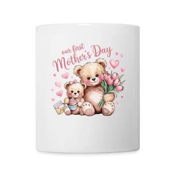 Notre première fête des mères - Ours Maman & Bébé - Mug blanc - blanc - Devant