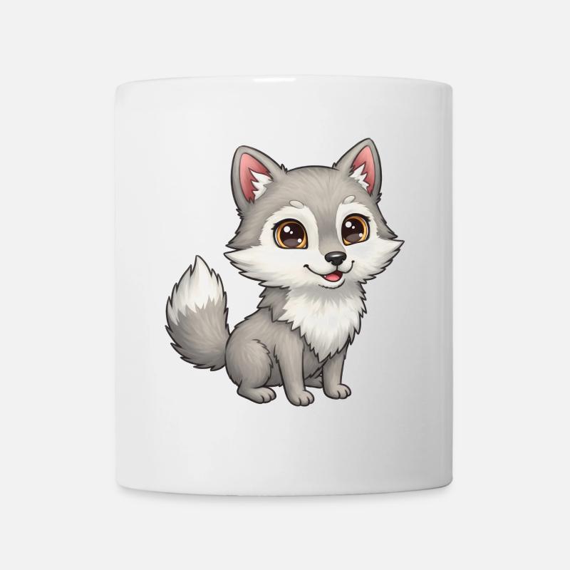 Dessin animé animalier loup - Mug blanc - blanc