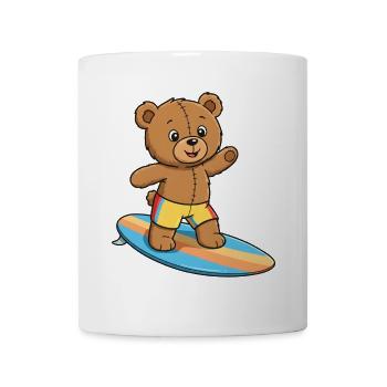 Ours en peluche Surfeur - Mug blanc - blanc - Devant