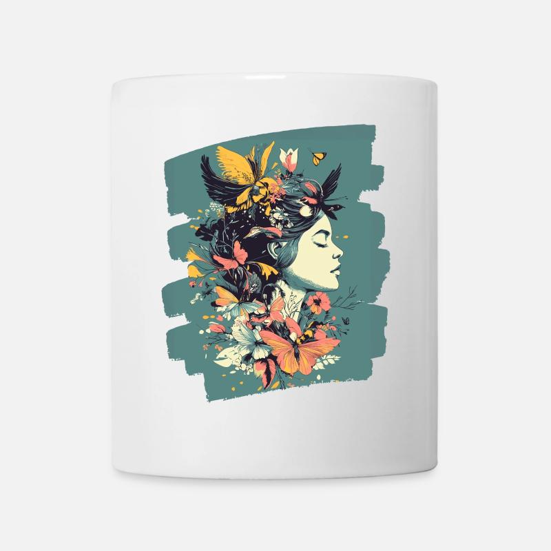 Printemps Printemps Début Fleurs - Mug blanc - blanc