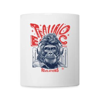Techno-Gorilla Shirt – Urbaner Sound & Style - Tasse - Weiß - Vorne