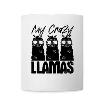 Mes lamas fous - Lamas drôles - Mug blanc - blanc - Devant