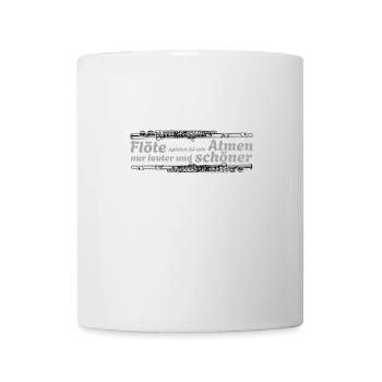 Querflöte spielen ist wie Atmen - Querflötistin - Tasse - Weiß - Vorne