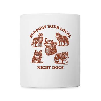loups Amour Soutien Chiens de nuit locaux - Mug blanc - blanc - Devant