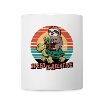 Lustiges Faultier & Schildkröte Retro Design - Tasse - Weiß - Vorne