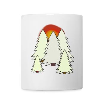 Arbre Sapin Hiver Forêt Nature Neige Épicéa - Mug blanc - blanc - Devant
