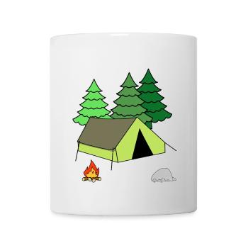 Campfire Tent Camping Camping Forest - Mug - white - Front