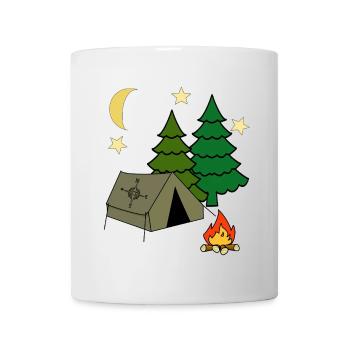 Tente Camping Aventure en plein air Camping Vacances en forêt - Mug blanc - blanc - Devant