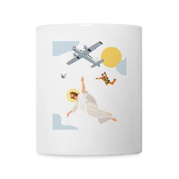 Skydive Jesus, Fallschirm, Skydiving, - Tasse - Weiß - Vorne