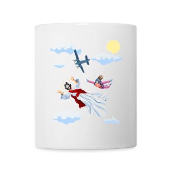 Skydive Jesus, Fallschirm, Skydiving, - Tasse - Weiß - Vorne