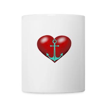 Sailor Heart Hearts Ancre de marin - Mug blanc - blanc - Devant
