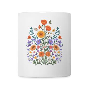 Jardin sauvage - Botanique Floral Nature Art - Mug blanc - blanc - Devant