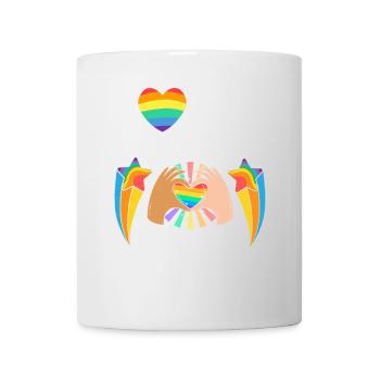 Contre le racisme ! Pour la politique, les droits de l’homme, l’amour - Mug blanc - blanc - Devant