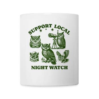 owl Love Support Local night watch - Mug - white - Front