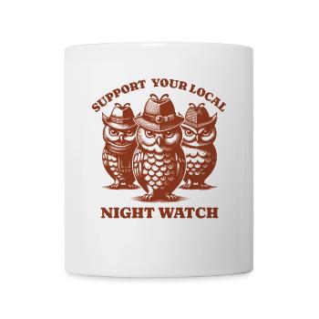 owl Love Support Local night watch - Mug - white - Front