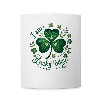Je suis heureux aujourd’hui Shamrock St. Patrick’s - Mug blanc - blanc - Devant