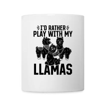 I'd rather play with my llamas - Alpaca Lover - Mug - white - Front