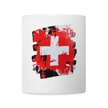 Schweizer Flagge Schweiz - Tasse - Weiß - Vorne