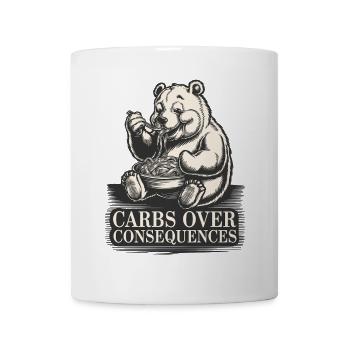 Carbs Über Konsequenzen: Humor Für Food Lover - Tasse - Weiß - Vorne