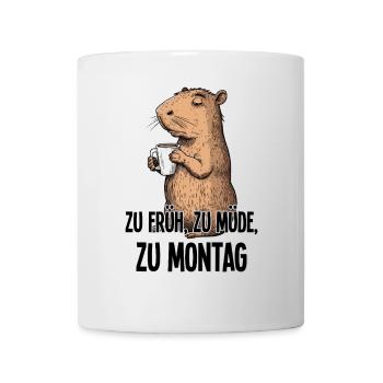 Trop tôt pour lundi Capybara Morning Grouch Cadeau - Mug blanc - blanc - Devant