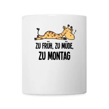 Trop tôt Trop Fatigué Pour Lundi Girafe Matin Grouch - Mug blanc - blanc - Devant
