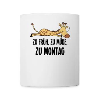 Trop tôt pour lundi matin Grouch Girafe Cadeau - Mug blanc - blanc - Devant