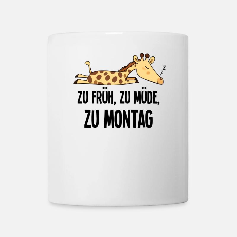 Drôle Girafe Monday Morning Grouch Cadeau - Mug blanc - blanc
