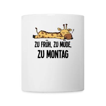 Giraffe Too Early To Monday Morning Grouch Sleep Shirt - Mug - white - Front
