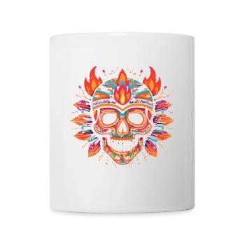 Colorful Skull Skull with Flames - Mug - white - Front