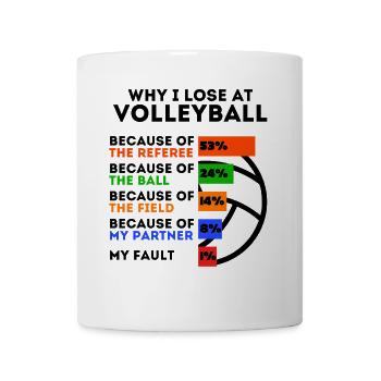 Lustiger Volleyball Spruch Volleyballer - Tasse - Weiß - Vorne