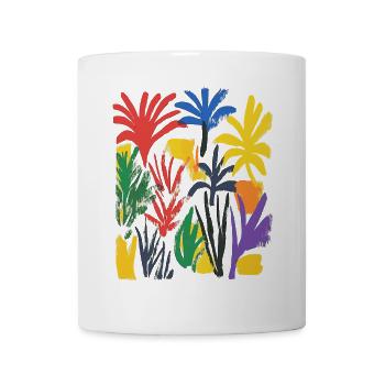 Matisse Inspires: Abstract Palm Tree Pattern Colorful - Mug - white - Front