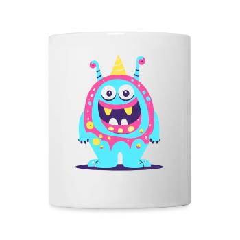 süsses und lustiges knuddel-kuschel monster kinder - Tasse - Weiß - Vorne