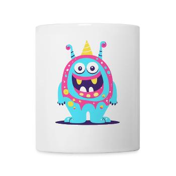 süsses und lustiges knuddel-kuschel monster kinder - Tasse - Weiß - Vorne