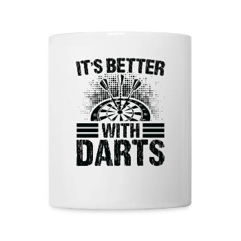 Dart Dartspieler Dartspiel Herren - Tasse - Weiß - Vorne