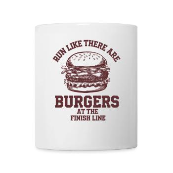 Run as if citizens had reached the finish line: marathon runners - Mug - white - Front
