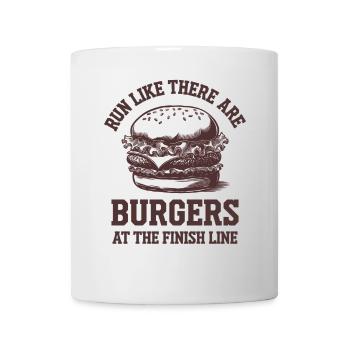 Courez comme un marathonien lorsque Burger atteint la ligne d’arrivée - Mug blanc - blanc - Devant