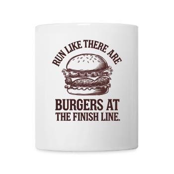 Run to the finish line like a burger race - Mug - white - Front