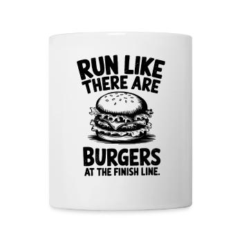 Courez comme un marathonien : Burger à la ligne d’arrivée - Mug blanc - blanc - Devant