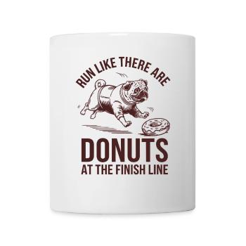 Laufe Wie Ein Marathonläufer Mit Donuts Am Ziel - Tasse - Weiß - Vorne
