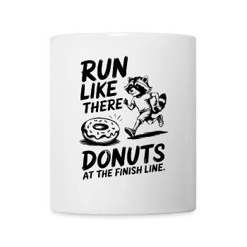 Run like a marathon runner with donuts at the finish - Mug - white - Front