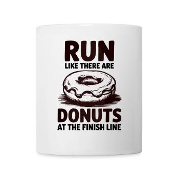 Run like a marathon runner with donuts at the finish line - Mug - white - Front