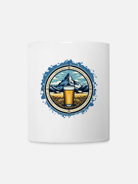 Berg- und Bierabenteuer Design - Tasse - Weiß