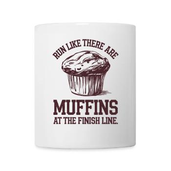 Courir comme des muffins à la ligne d’arrivée sont des marathoniens - Mug blanc - blanc - Devant