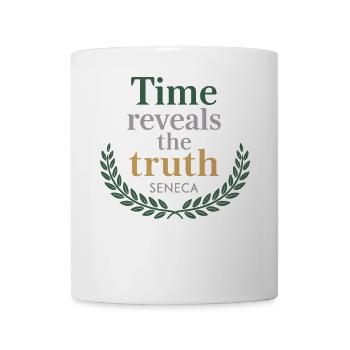 Seneca | Die Zeit enthüllt die Wahrheit – Stoisches Zitat - Tasse - Weiß - Vorne
