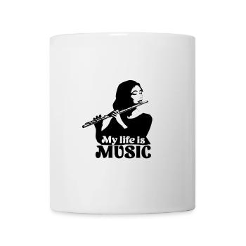 Flûte traversière - My Life Is Music Flûte - Mug blanc - blanc - Devant
