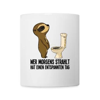 Le paresseux fait en disant l’humour rayonnant du matin - Mug blanc - blanc - Devant