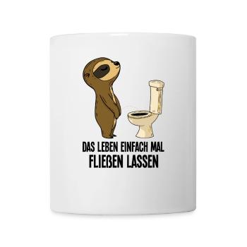 Sloth pees Just let life flow - Mug - white - Front